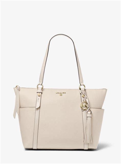 michael kors sullivan large top zip tote bag - moss|sullivan large saffiano leather tote.